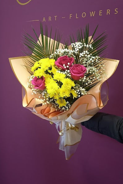 Розови рози в букет